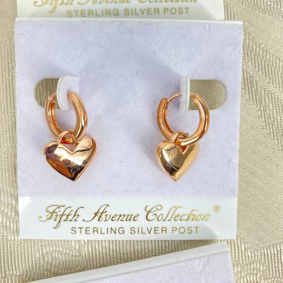 FAC 8 Pair Rose Gold Tone Rhodium Plated Earrings NWT - Picture 8 of 13